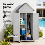 Darrahopens Furniture > Office > Storage Cabinets Gardeon Outdoor Storage Cabinet Cupboard Lockable Tool Organizer Shed Adjustable Grey