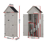 Darrahopens Furniture > Office > Storage Cabinets Gardeon Outdoor Storage Cabinet Cupboard Lockable Tool Organizer Shed Adjustable Grey