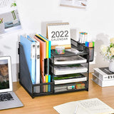 Darrahopens Furniture > Office > Storage Cabinets Multi-Tier Desktop Organizer File Holder Document Storage Rack Office Shelf