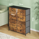 Darrahopens Furniture > Office > Storage Cabinets Tallboy Dresser Chest of Drawers in Black - 8 Fabric Drawers, 96x86cm In Australia - Darrahopens