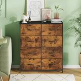 Darrahopens Furniture > Office > Storage Cabinets Tallboy Dresser Chest of Drawers in Black - 8 Fabric Drawers, 96x86cm In Australia - Darrahopens