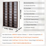 Darrahopens Furniture > Office > Storage Cabinets VEVOR Media Storage Cabinet, 9-layer DVD Shelf Holds up to 756 CDs, Adjustable CD Shelves 27 Compartments, Protects & Organizes Music, Movie, Video Games or Memorabilia Collections, Espresso