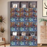 Darrahopens Furniture > Office > Storage Cabinets VEVOR Media Storage Cabinet, 9-layer DVD Shelf Holds up to 756 CDs, Adjustable CD Shelves 27 Compartments, Protects & Organizes Music, Movie, Video Games or Memorabilia Collections, Espresso