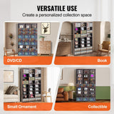 Darrahopens Furniture > Office > Storage Cabinets VEVOR Media Storage Cabinet, 9-layer DVD Shelf Holds up to 756 CDs, Adjustable CD Shelves 27 Compartments, Protects & Organizes Music, Movie, Video Games or Memorabilia Collections, Espresso