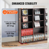 Darrahopens Furniture > Office > Storage Cabinets VEVOR Media Storage Cabinet, 9-layer DVD Shelf Holds up to 756 CDs, Adjustable CD Shelves 27 Compartments, Protects & Organizes Music, Movie, Video Games or Memorabilia Collections, Espresso
