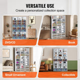 Darrahopens Furniture > Office > Storage Cabinets VEVOR Media Storage Cabinet, 9-layer DVD Shelf Holds up to 756 CDs, Adjustable CD Shelves 27 Compartments, Protects & Organizes Music, Movie, Video Games or Memorabilia Collections,White
