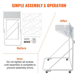 Darrahopens Furniture > Office > Storage Cabinets VEVOR Mobile Blueprint Storage Rack, Plan Holder with 12 Pivot Brackets, Mobile Blueprint Holder Adjustable Height & Length, Poster Display Rack for Office and Home (Rack Only Without Clamps)