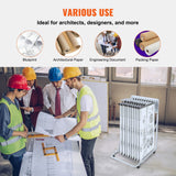 Darrahopens Furniture > Office > Storage Cabinets VEVOR Mobile Blueprint Storage Rack, Plan Holder with 12 Pivot Brackets, Mobile Blueprint Holder Adjustable Height & Length, Poster Display Rack for Office and Home (Rack Only Without Clamps)