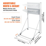 Darrahopens Furniture > Office > Storage Cabinets VEVOR Mobile Blueprint Storage Rack, Plan Holder with 12 Pivot Brackets, Mobile Blueprint Holder Adjustable Height & Length, Poster Display Rack for Office and Home (Rack Only Without Clamps)