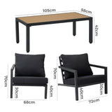 Darrahopens Furniture > Outdoor Aidan Garden Furniture Set in Slate Grey — 5 pieces