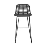 Darrahopens Furniture > Outdoor Gardeon 2 Piece Outdoor Bar Stools Wicker Dining Rattan Chair Black
