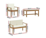 Darrahopens Furniture > Outdoor Gardeon Outdoor Sofa Set 4-Seater Acacia Wood Lounge Setting Table Chairs