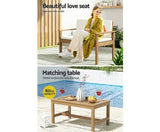 Darrahopens Furniture > Outdoor Gardeon Outdoor Sofa Set 4-Seater Acacia Wood Lounge Setting Table Chairs