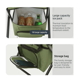 Darrahopens Furniture > Outdoor > Outdoor Benches 3-in-1 Outdoor Folding Chair with 10L Insulated Cooler, Durable Oxford Fabric, for Camping and Picnics - Green