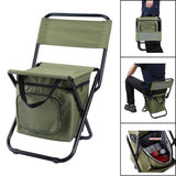 Darrahopens Furniture > Outdoor > Outdoor Benches 3-in-1 Outdoor Folding Chair with 10L Insulated Cooler, Durable Oxford Fabric, for Camping and Picnics - Green