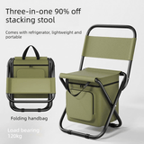 Darrahopens Furniture > Outdoor > Outdoor Benches 3-in-1 Outdoor Folding Chair with 10L Insulated Cooler, Durable Oxford Fabric, for Camping and Picnics - Green