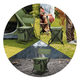 Darrahopens Furniture > Outdoor > Outdoor Benches 3-in-1 Outdoor Folding Chair with 10L Insulated Cooler, Durable Oxford Fabric, for Camping and Picnics - Green