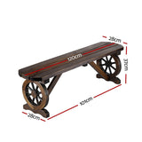 Darrahopens Furniture > Outdoor > Outdoor Benches Gardeon Outdoor Garden Bench Seat Wooden Patio Furniture Wagon Dining Chair