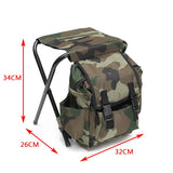 Darrahopens Furniture > Outdoor > Outdoor Chairs Camouflage Foldable Backpack with Built-in Chair – Multi-Functional Outdoor Camping Stool Bag