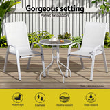 Darrahopens Furniture > Outdoor > Outdoor Chairs Gardeon 2PC Outdoor Dining Chairs Stackable Lounge Chair Patio Furniture White