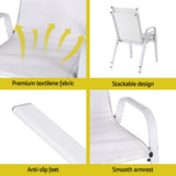 Darrahopens Furniture > Outdoor > Outdoor Chairs Gardeon 2PC Outdoor Dining Chairs Stackable Lounge Chair Patio Furniture White