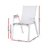 Darrahopens Furniture > Outdoor > Outdoor Chairs Gardeon 2PC Outdoor Dining Chairs Stackable Lounge Chair Patio Furniture White