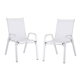 Darrahopens Furniture > Outdoor > Outdoor Chairs Gardeon 2PC Outdoor Dining Chairs Stackable Lounge Chair Patio Furniture White