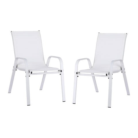 Darrahopens Furniture > Outdoor > Outdoor Chairs Gardeon 2PC Outdoor Dining Chairs Stackable Lounge Chair Patio Furniture White