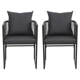Darrahopens Furniture > Outdoor > Outdoor Chairs Gardeon 2PC Outdoor Dining Chairs Woven Rope Chair Patio Furniture Garden Steel