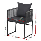 Darrahopens Furniture > Outdoor > Outdoor Chairs Gardeon 2PC Outdoor Dining Chairs Woven Rope Chair Patio Furniture Garden Steel