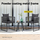 Darrahopens Furniture > Outdoor > Outdoor Chairs Gardeon 2PC Outdoor Dining Chairs Woven Rope Chair Patio Furniture Garden Steel