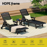 Darrahopens Furniture > Outdoor > Outdoor Chairs Gardeon 2PCS Sun Lounge Lounger Beach Chair HDPE Patio Outdoor Furniture with Wheels Black In Australia - Darrahopens