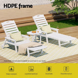 Darrahopens Furniture > Outdoor > Outdoor Chairs Gardeon 2PCS Sun Lounge Lounger Beach Chair HDPE Patio Outdoor Furniture with Wheels White In Australia - Darrahopens