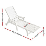 Darrahopens Furniture > Outdoor > Outdoor Chairs Gardeon 2PCS Sun Lounge Lounger Beach Chair HDPE Patio Outdoor Furniture with Wheels White In Australia - Darrahopens