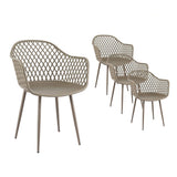 Darrahopens Furniture > Outdoor > Outdoor Chairs Gardeon 4PC Outdoor Dining Chairs PP Lounge Chair Patio Furniture Garden Coffee