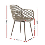 Darrahopens Furniture > Outdoor > Outdoor Chairs Gardeon 4PC Outdoor Dining Chairs PP Lounge Chair Patio Furniture Garden Coffee