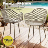 Darrahopens Furniture > Outdoor > Outdoor Chairs Gardeon 4PC Outdoor Dining Chairs PP Lounge Chair Patio Furniture Garden Coffee