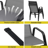Darrahopens Furniture > Outdoor > Outdoor Chairs Gardeon 6PC Outdoor Dining Chairs Stackable Lounge Chair Patio Furniture Grey