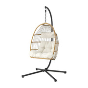 Darrahopens Furniture > Outdoor > Outdoor Chairs Gardeon Foldable Outdoor Swing Chair with Stand Cushion Rattan Patio Furniture In Australia - Darrahopens