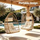Darrahopens Furniture > Outdoor > Outdoor Chairs Gardeon Foldable Outdoor Swing Chair with Stand Cushion Rattan Patio Furniture In Australia - Darrahopens