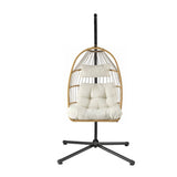 Darrahopens Furniture > Outdoor > Outdoor Chairs Gardeon Foldable Outdoor Swing Chair with Stand Cushion Rattan Patio Furniture In Australia - Darrahopens