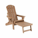 Darrahopens Furniture > Outdoor > Outdoor Chairs Gardeon Folding Sun Lounger Adirondack Chair Outdoor Lounge Setting HDPE Recliner Footrest Khaki In Australia - Darrahopens