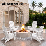 Darrahopens Furniture > Outdoor > Outdoor Chairs Gardeon Folding Sun Lounger Adirondack Chair Outdoor Lounge Setting HDPE Recliner Footrest White In Australia - Darrahopens