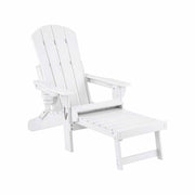 Darrahopens Furniture > Outdoor > Outdoor Chairs Gardeon Folding Sun Lounger Adirondack Chair Outdoor Lounge Setting HDPE Recliner Footrest White In Australia - Darrahopens