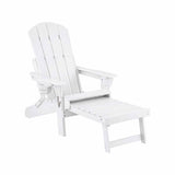 Darrahopens Furniture > Outdoor > Outdoor Chairs Gardeon Folding Sun Lounger Adirondack Chair Outdoor Lounge Setting HDPE Recliner Footrest White In Australia - Darrahopens