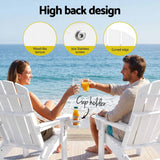 Darrahopens Furniture > Outdoor > Outdoor Chairs Gardeon Folding Sun Lounger Adirondack Chair Outdoor Lounge Setting HDPE Recliner Footrest White In Australia - Darrahopens