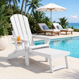 Darrahopens Furniture > Outdoor > Outdoor Chairs Gardeon Folding Sun Lounger Adirondack Chair Outdoor Lounge Setting HDPE Recliner Footrest White In Australia - Darrahopens