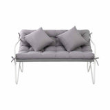 Darrahopens Furniture > Outdoor > Outdoor Chairs Gardeon Garden Bench 2 Seater Outdoor Bench Metal with Cushion 118cm Grey In Australia - Darrahopens