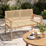 Darrahopens Furniture > Outdoor > Outdoor Chairs Gardeon Garden Bench Wooden Bench Outdoor PVC Woven Seat Backrest 107cm In Australia - Darrahopens