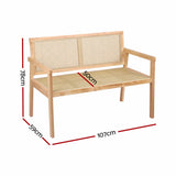 Darrahopens Furniture > Outdoor > Outdoor Chairs Gardeon Garden Bench Wooden Bench Outdoor PVC Woven Seat Backrest 107cm In Australia - Darrahopens